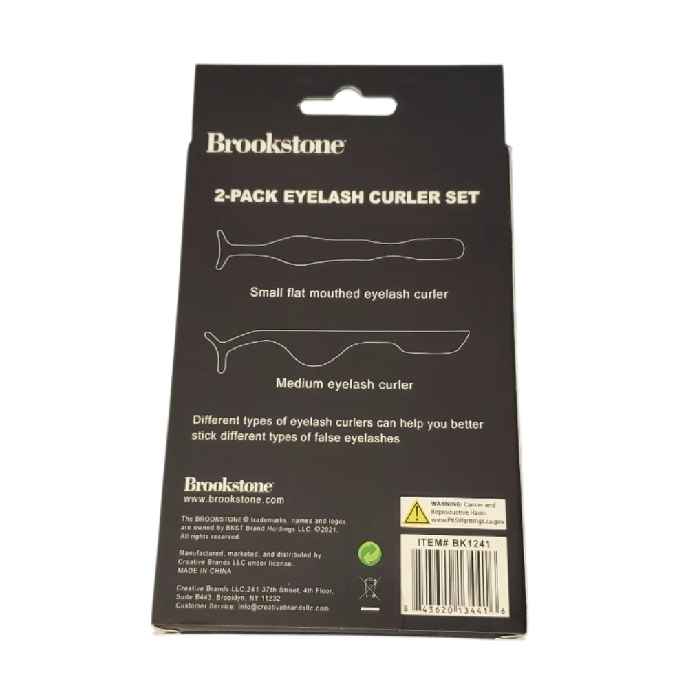 New Brookstone Eyelash Curler Set 2 Pack Anodized Steel